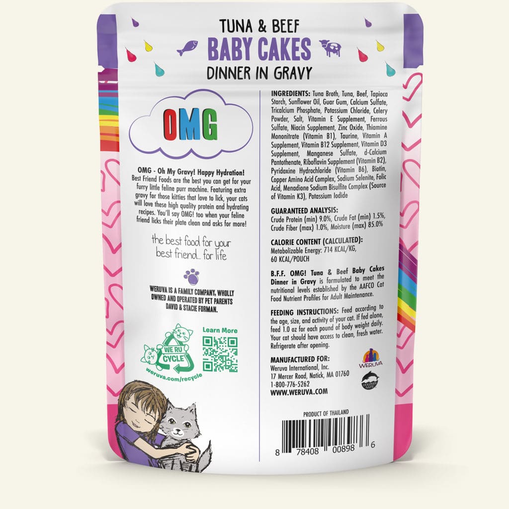 Weruva BFF Tuna & Beef Baby Cakes Dinner in Gravy, 3oz