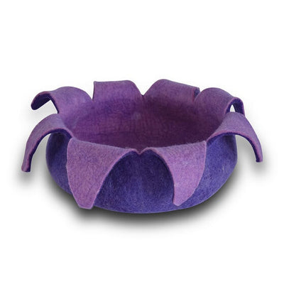 Wool Felt Petal Cave Bed Purple (2 sizes)