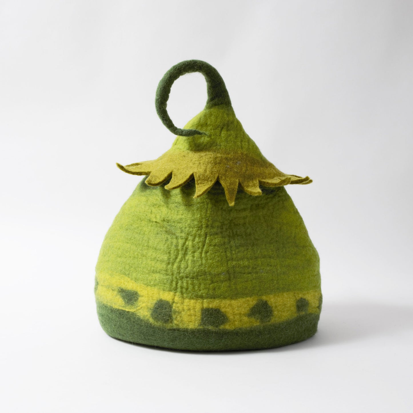 Wool Felt Fairy House Cave Bed - Green