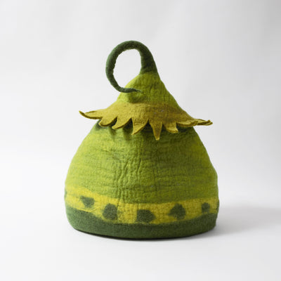 Wool Felt Fairy House Cave Bed - Green