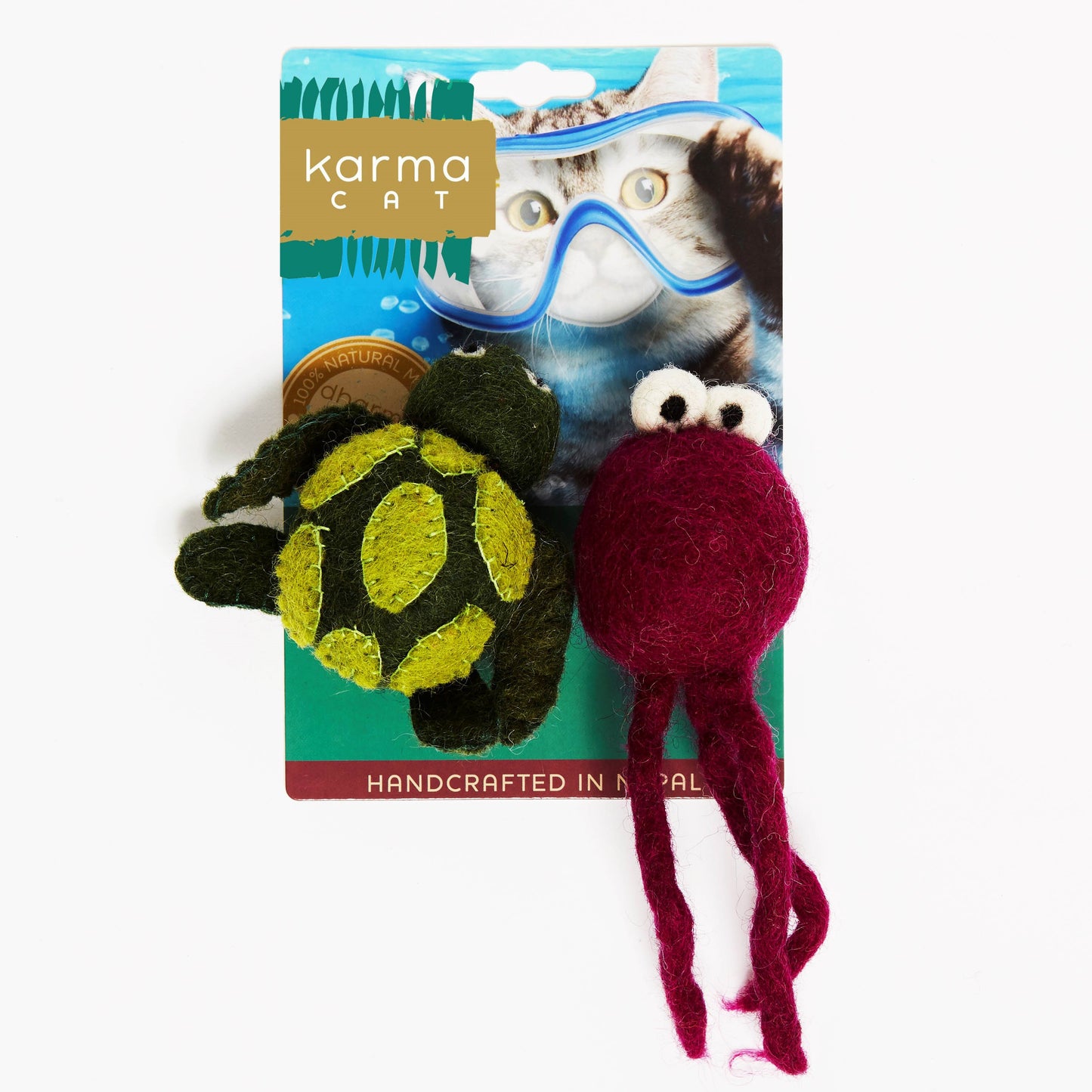 Wool Felt Turtle and Jellyfish (2 pack)