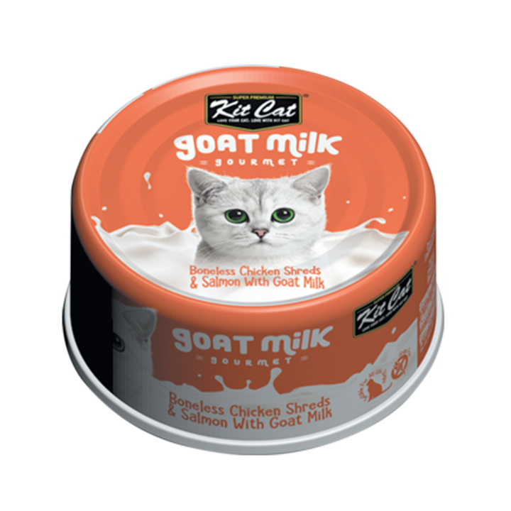 Boneless Chicken Shreds and Salmon with Goat Milk