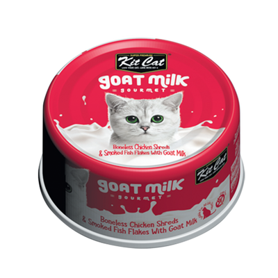 Boneless Chicken Shreds and Smoked Fish Flakes with Goat Milk