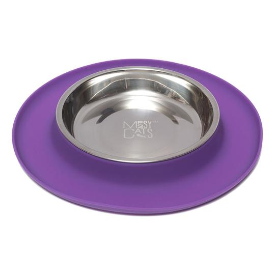 Single Silicone Cat Feeder with Stainless Steel Bowl, 3 Colours Available