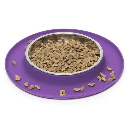 Single Silicone Cat Feeder with Stainless Steel Bowl, 3 Colours Available