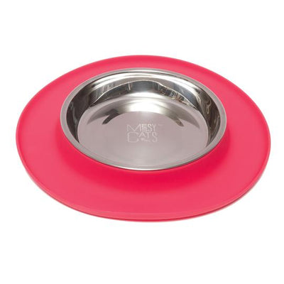 Single Silicone Cat Feeder with Stainless Steel Bowl, 3 Colours Available