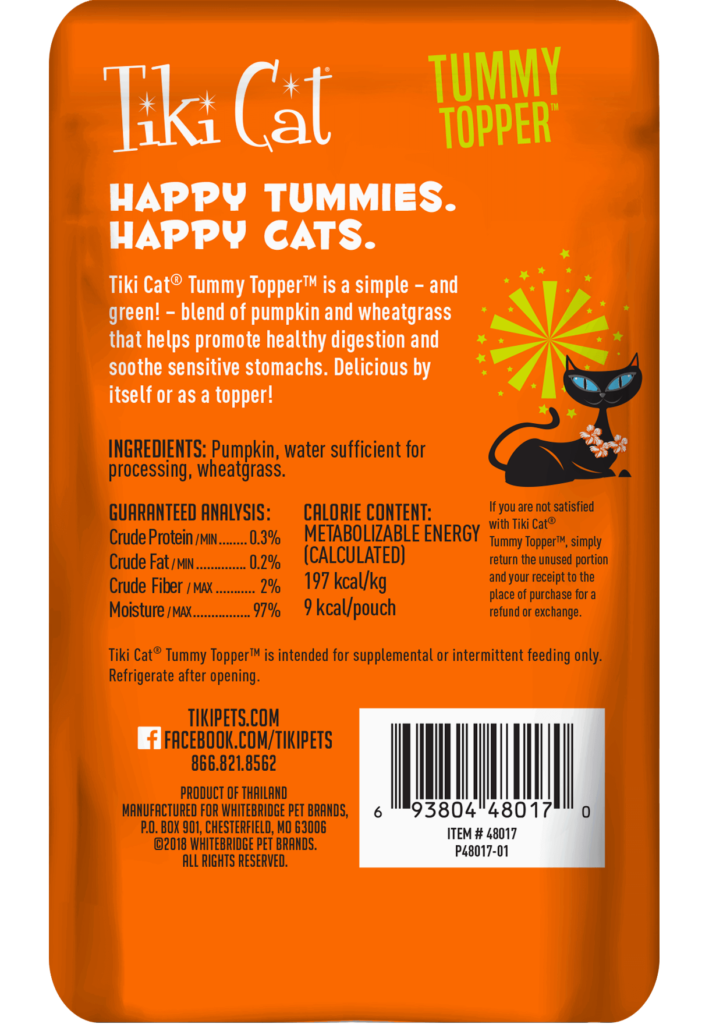 Tiki Cat® Tummy Topper™ Pumpkin Puree & Wheatgrass, 1.5oz