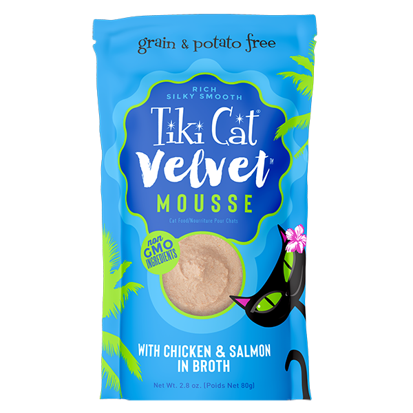 Tiki Cat® Velvet Mousse™ Chicken & Salmon in Broth, 2.8oz