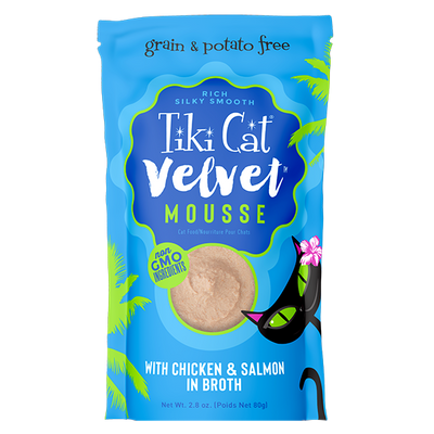 Tiki Cat® Velvet Mousse™ Chicken & Salmon in Broth, 2.8oz
