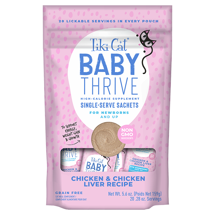 Tiki Cat® Baby Thrive Kitten Chicken & Chicken Liver Recipe Supplement, .28 oz (20 pouches)