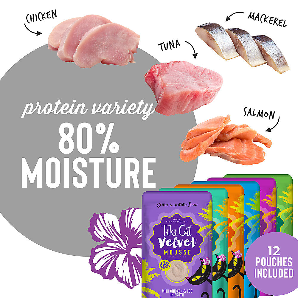 Tiki Cat® Velvet Mousse™ Variety Pack, 2.8oz (12ct)