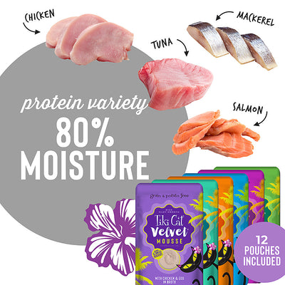 Tiki Cat® Velvet Mousse™ Variety Pack, 2.8oz (12ct)