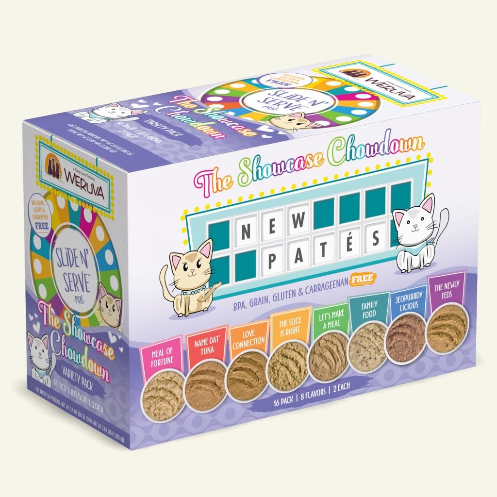 Weruva The Showcase Chowdown - Slide N' Serve Paté Variety Pack, 2.8oz (16 pouches)