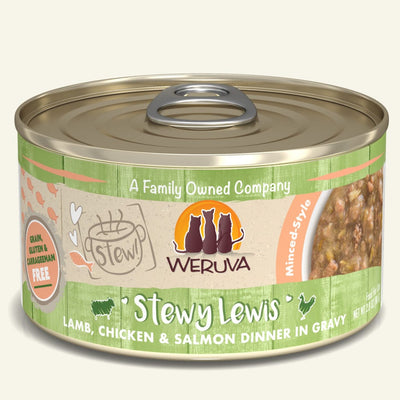 Weruva Stewy Lewis Lamb, Chicken & Salmon Dinner in Gravy (2 sizes)