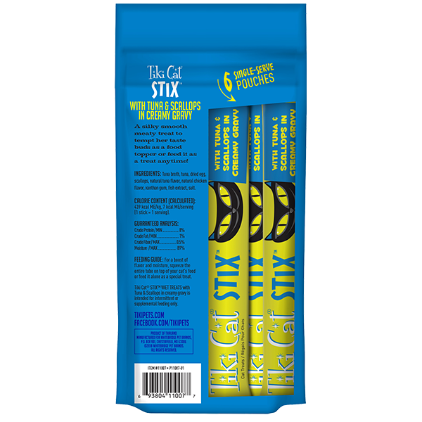 Tiki Cat® Stix™ Tuna & Scallops, 3oz