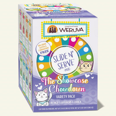 Weruva The Showcase Chowdown - Slide N' Serve Paté Variety Pack, 2.8oz (16 pouches)