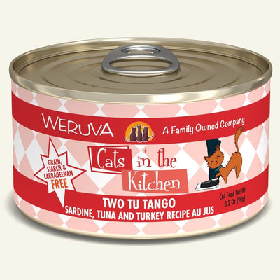 Weruva Two Tu Tango Sardine, Tuna and Turkey Recipe Au Jus (2 sizes)