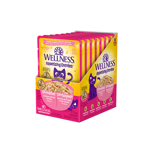 Wellness® Appetizing Entrées™ Shredded Chicken & Duck Recipe in Sauce Wet Cat Food