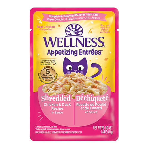 Wellness® Appetizing Entrées™ Shredded Chicken & Duck Recipe in Sauce Wet Cat Food