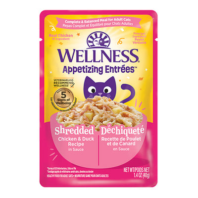 Wellness® Appetizing Entrées™ Shredded Chicken & Duck Recipe in Sauce Wet Cat Food