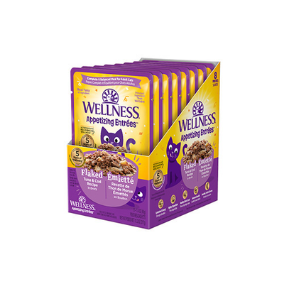 Wellness® Appetizing Entrées™ Flaked Tuna & Cod Recipe in Broth Wet Cat Food