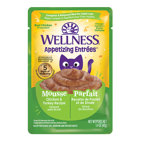 Wellness® Appetizing Entrées™ Mousse Chicken & Turkey Recipe Infused with Broth Wet Cat Food