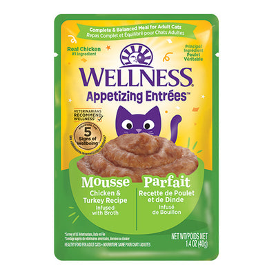 Wellness® Appetizing Entrées™ Mousse Chicken & Turkey Recipe Infused with Broth Wet Cat Food