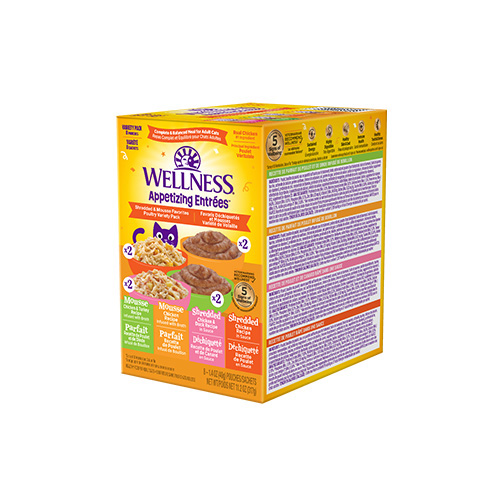 Wellness® Appetizing Entrées™ Shredded & Mousse Favorites, Poultry Variety Pack Wet Cat Food