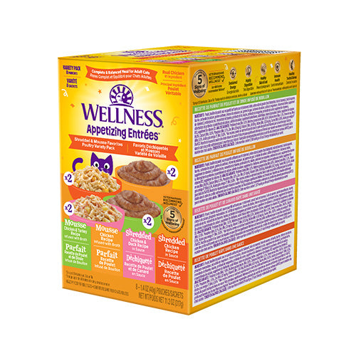 Wellness® Appetizing Entrées™ Shredded & Mousse Favorites, Poultry Variety Pack Wet Cat Food