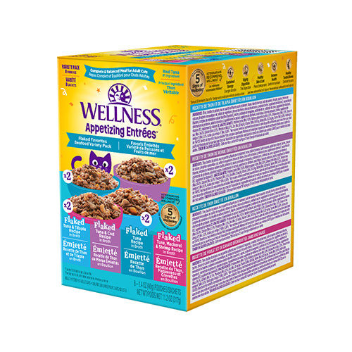 Wellness® Appetizing Entrées™ Flaked Favorites, Seafood Variety Pack Wet Cat Food