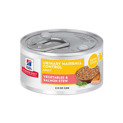 Hill's Science Diet Adult Urinary Hairball Control Vegetable & Salmon Stew