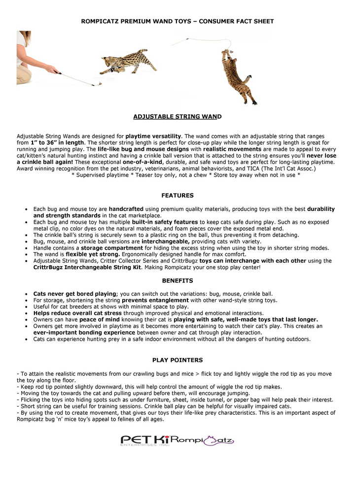 Adjustable String Wand Toy - Mouse