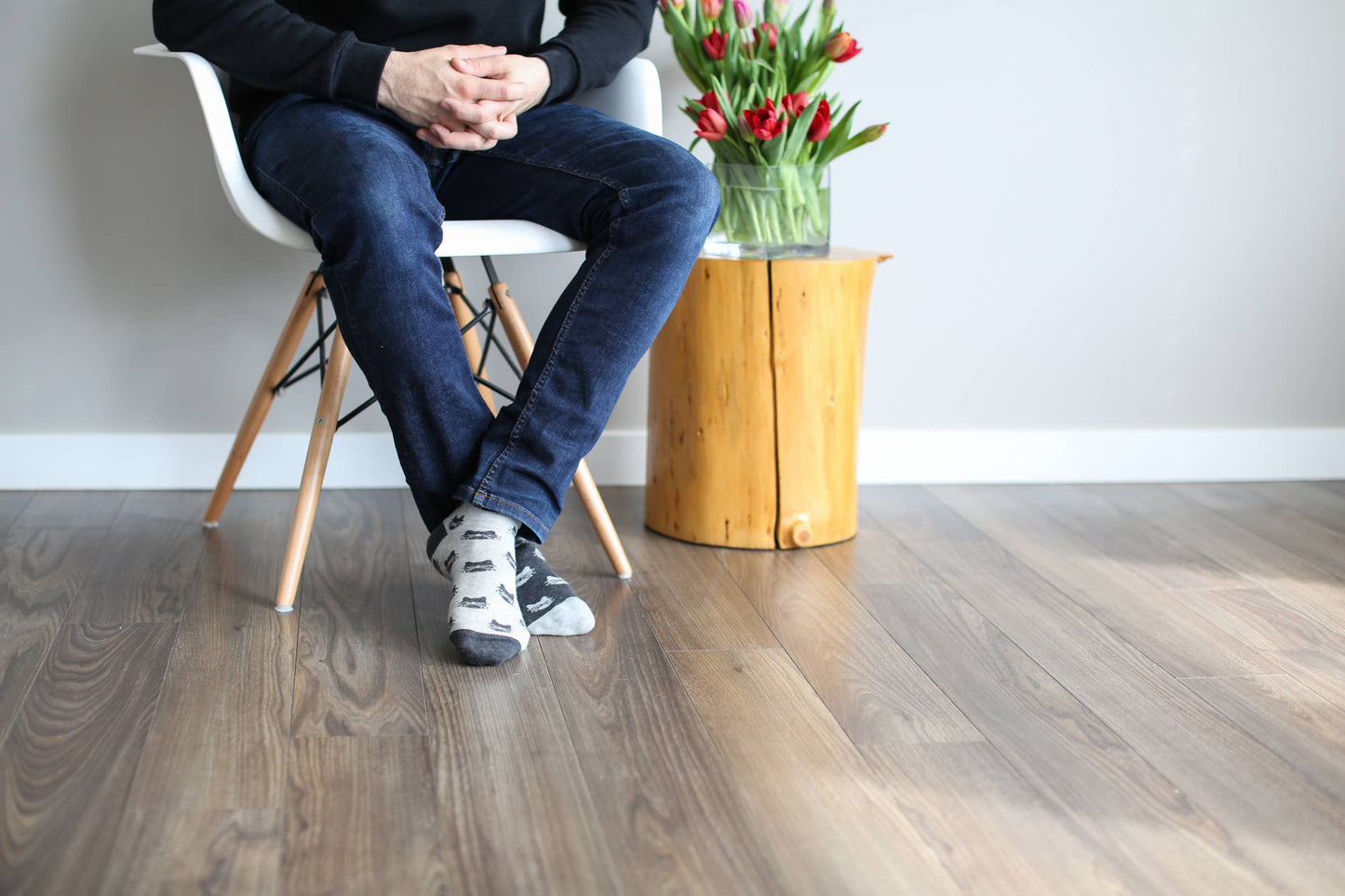 Men’s Inverted Grey Cat Socks