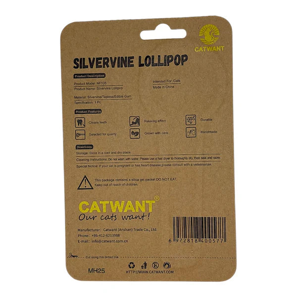 Silvervine/Catnip Lollipop