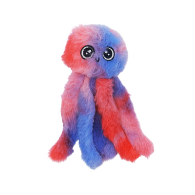 Bud'Z Cat Toy- Filled With Catnip - Octopus - Blue and Red 5in