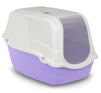 Bergamo Romeo Litter Pan With Top Lilac Cat 1pc 57x39x41cm
