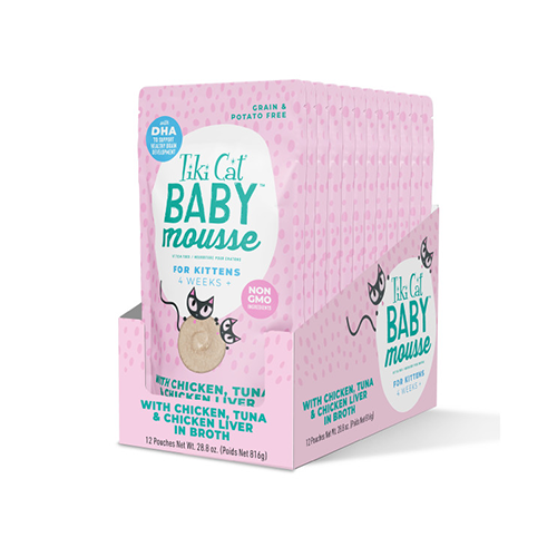 Tiki Cat® Baby™ Mousse with Chicken, Tuna & Chicken Liver in Broth Wet Kitten Food