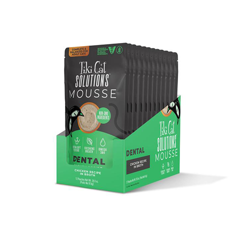 Tiki Cat® Solutions® Mousse Dental Chicken Recipe in Broth Wet Cat Food
