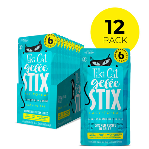 Tiki Cat® Gelée Stix® Chicken Recipe in Gelée Wet Cat Treats 12 x 3oz