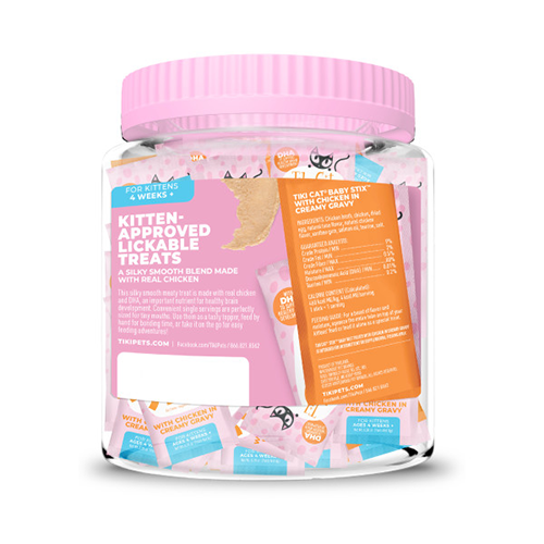 Tiki Cat® Baby STIX™ with Chicken in Creamy Gravy Kitten Treat Jar (42ct)