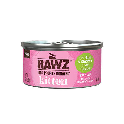 RAWZ® Kitten Chicken & Chicken Liver Wet Cat Food 18 x 2.8 oz