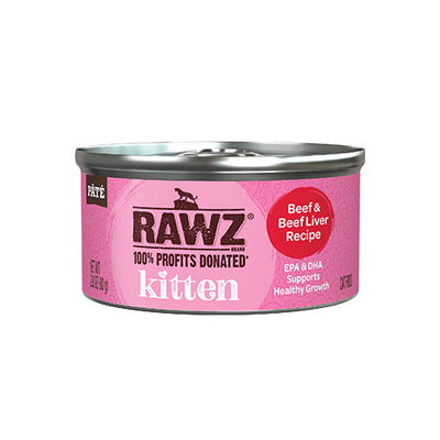 RAWZ® Kitten Beef & Beef Liver Wet Cat Food 18 x 2.8 oz