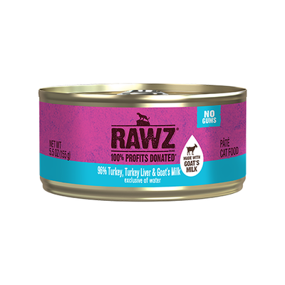 RAWZ® 96% Turkey, Turkey Liver & Goat's Milk Wet Cat Food 24 x 5.5oz