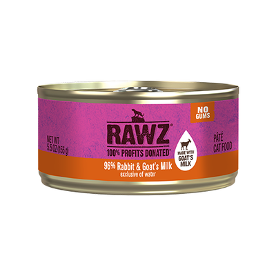 RAWZ® 96% Rabbit & Goat's Milk Wet Cat Food 24 x 5.5oz