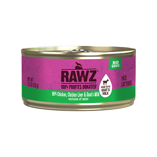 RAWZ® 96% Chicken, Chicken Liver & Goat's Milk Wet Cat Food 24 x 5.5oz