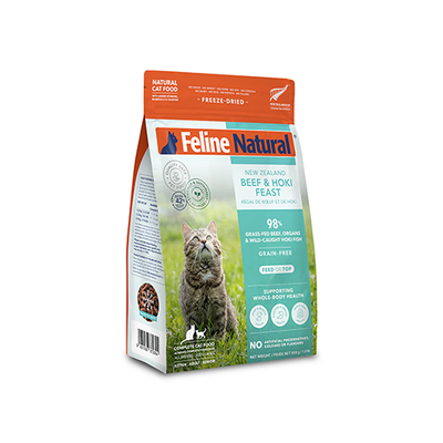 Feline Natural™ New Zealand Beef & Hoki Feast Freeze-Dried Cat Food 800gm