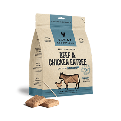 Vital Essentials® Freeze-Dried Raw Beef & Chicken Entree Mini Patties Cat Food 15oz