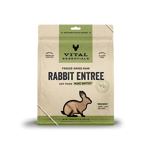 Vital Essentials® Freeze-Dried Raw Rabbit Entree Mini Patties Cat Food 15oz