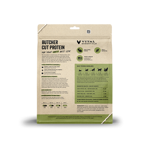 Vital Essentials® Freeze-Dried Raw Rabbit Entree Mini Patties Cat Food 15oz