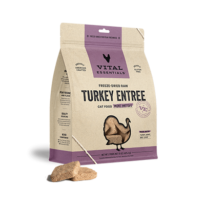 Vital Essentials® Freeze-Dried Raw Turkey Entree Mini Patties Cat Food 15oz